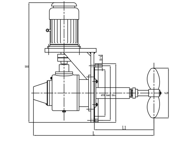 เครื่องผสมอุตสาหกรรมเคมีทางเข้าด้านข้างสำหรับถังขนาดใหญ่